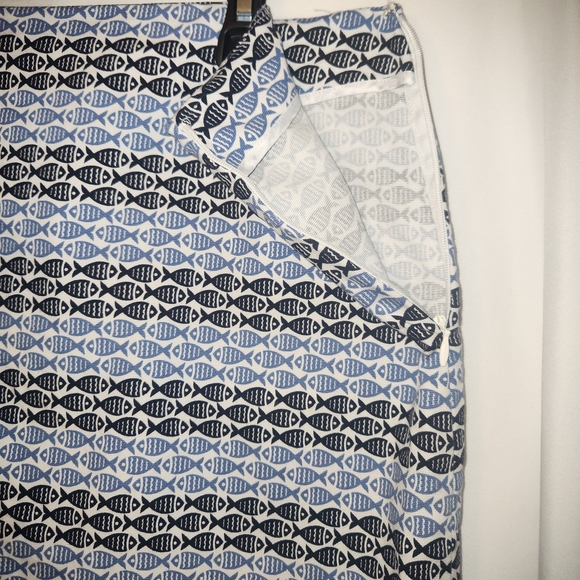 Talbots Black and Blue Fish Pattern Skirt - Picture 4 of 5